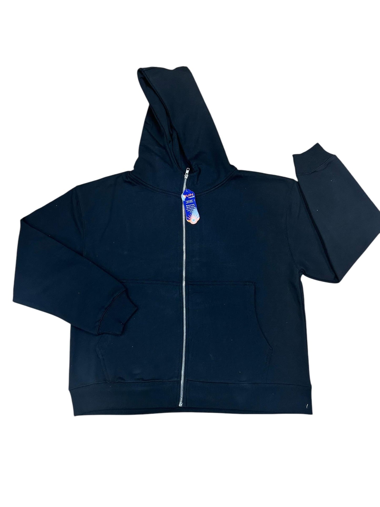 High Neck Zipper Hoody 450 GSM Black
