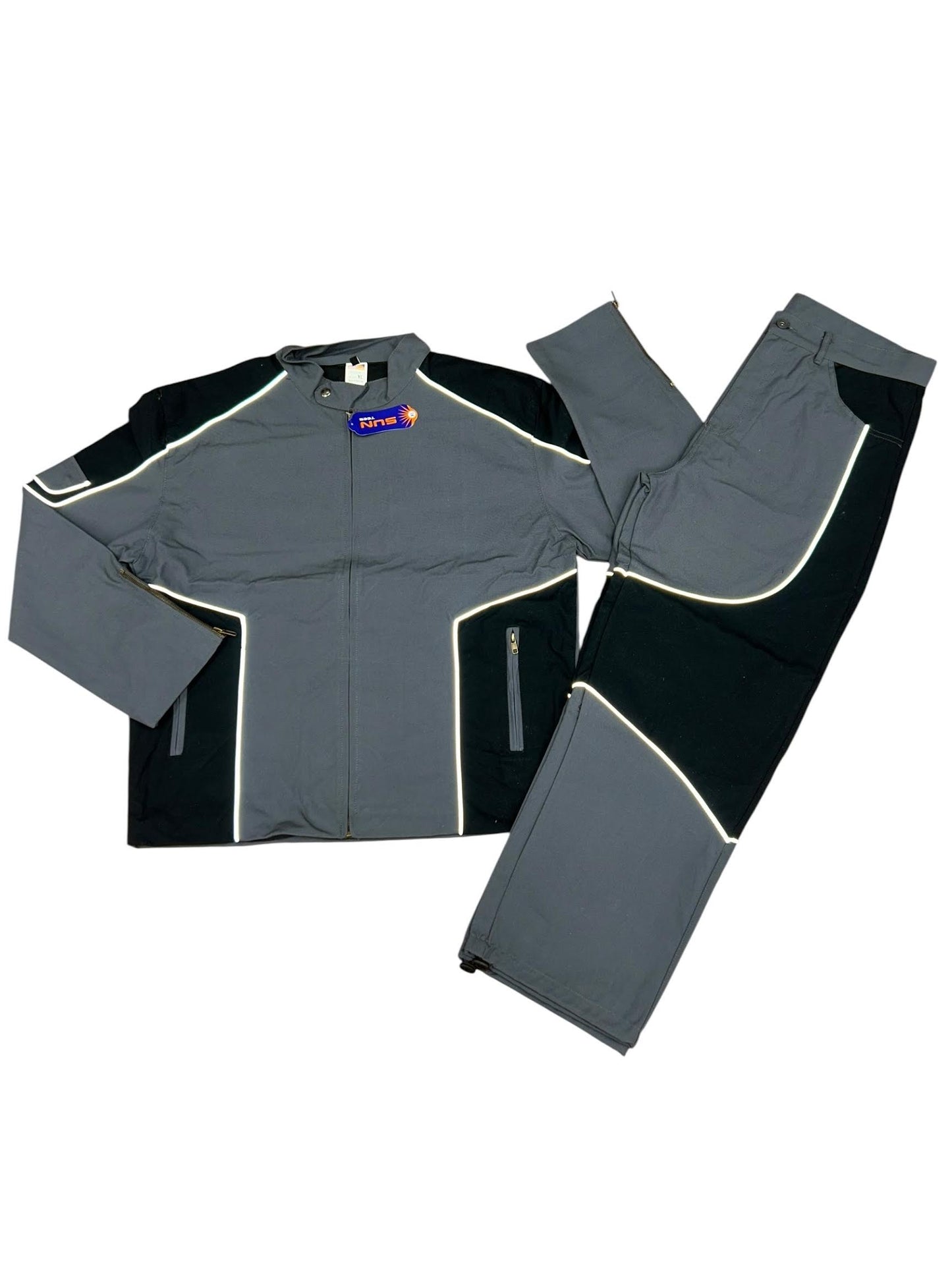 Reflective Biker Style Jacket Grey