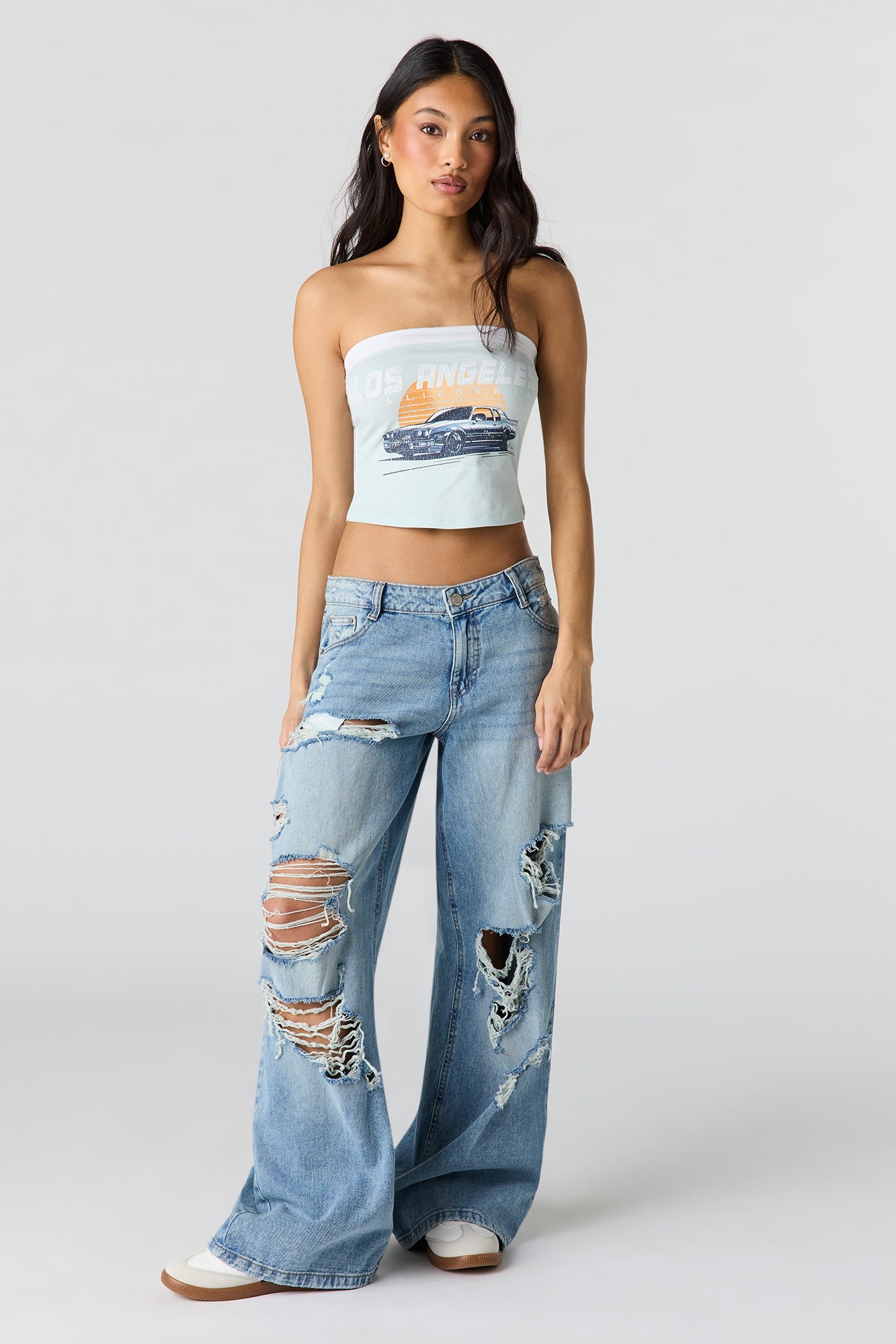 Contrast Graphic Tube Top