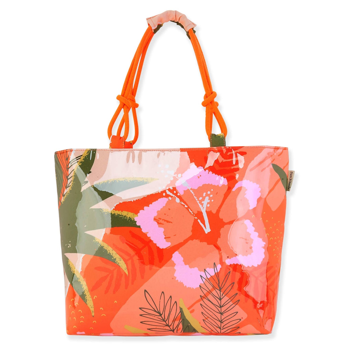 Orange, Canvas/PVC Shoulder Tote