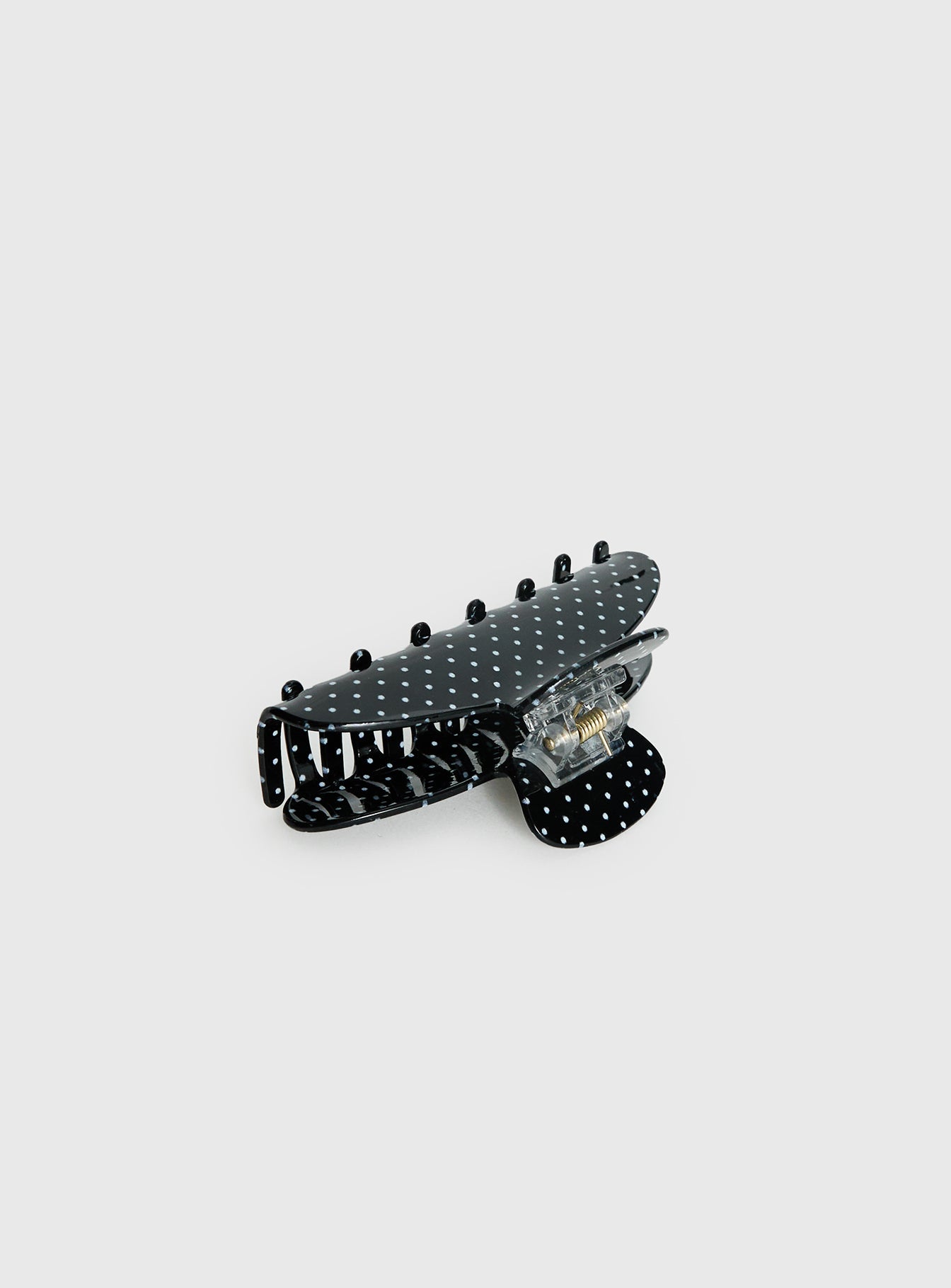 Parisse Claw Clip Black Polka