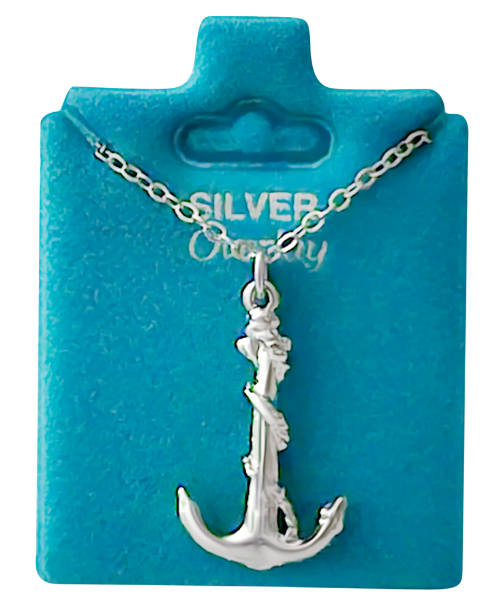 Made In USA Large Anchor Necklace Gold or Silver