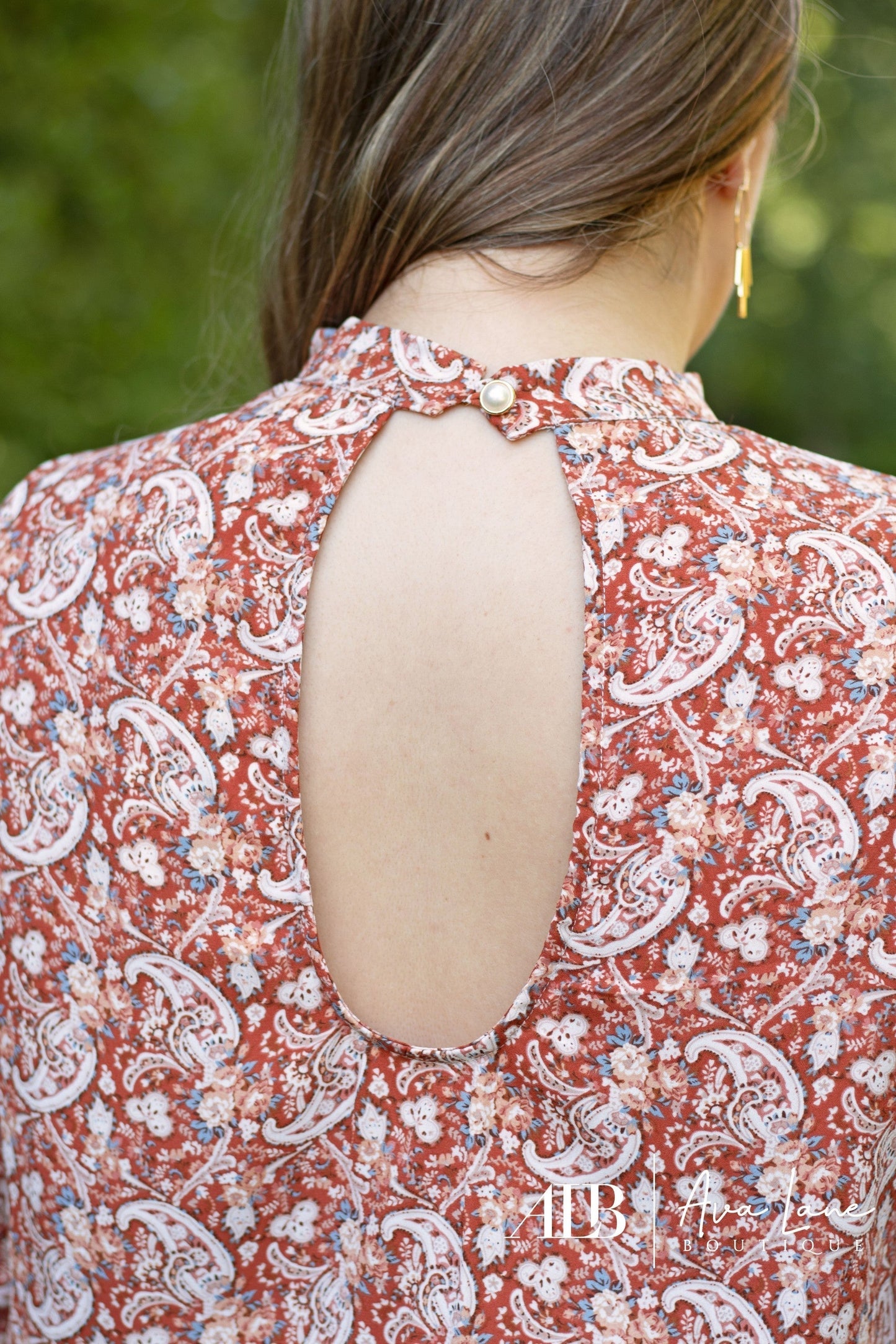 Perfectly Paisley Women's Mock Neck Long Sleeve Top