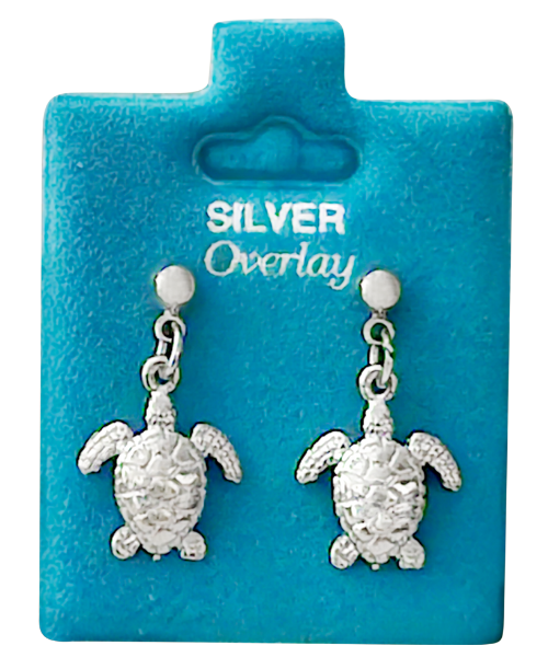 Made in USA Sea Turtle Drop Earrings Gold or Silver