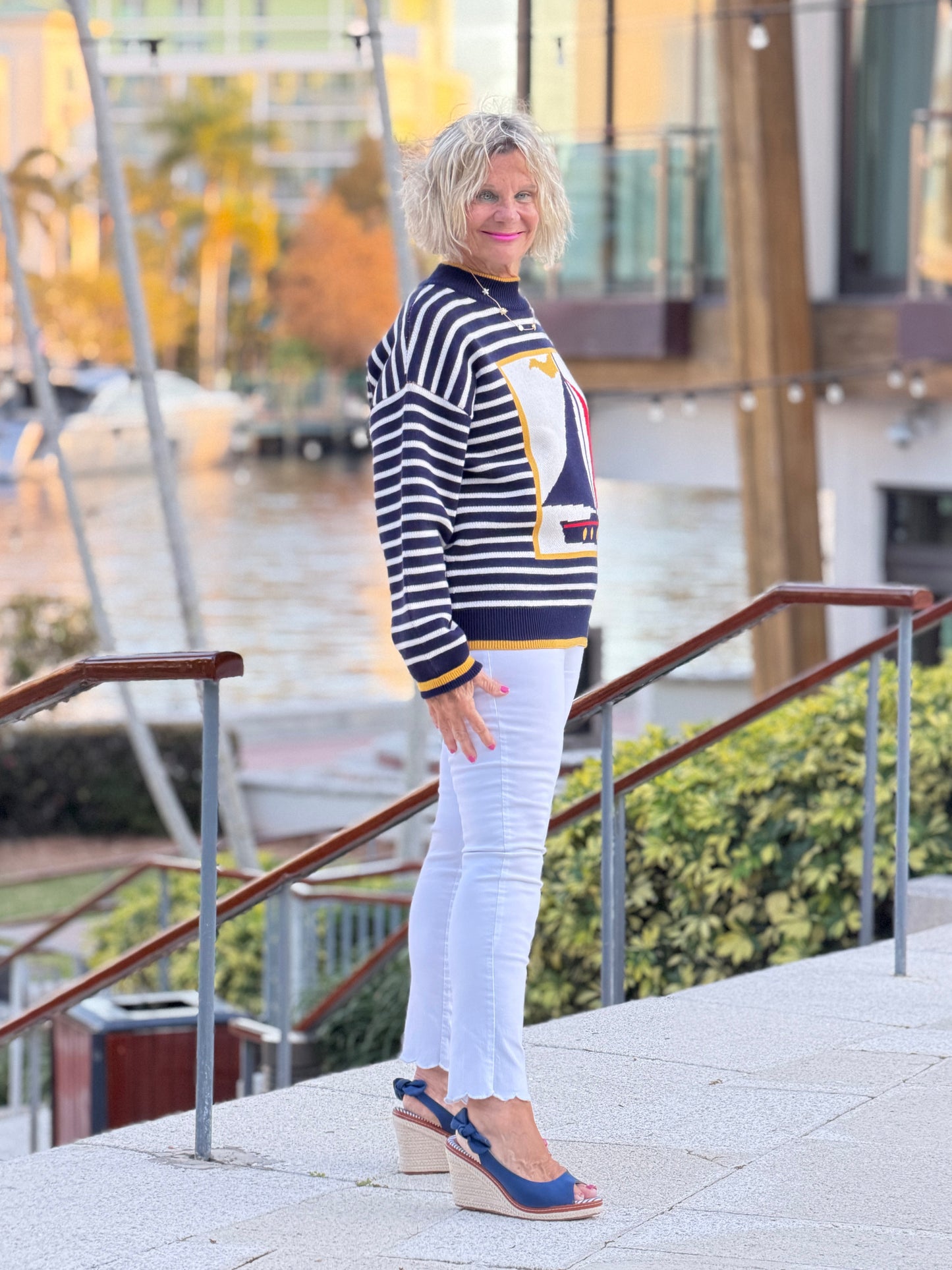Nautical Stripe Sweater Top