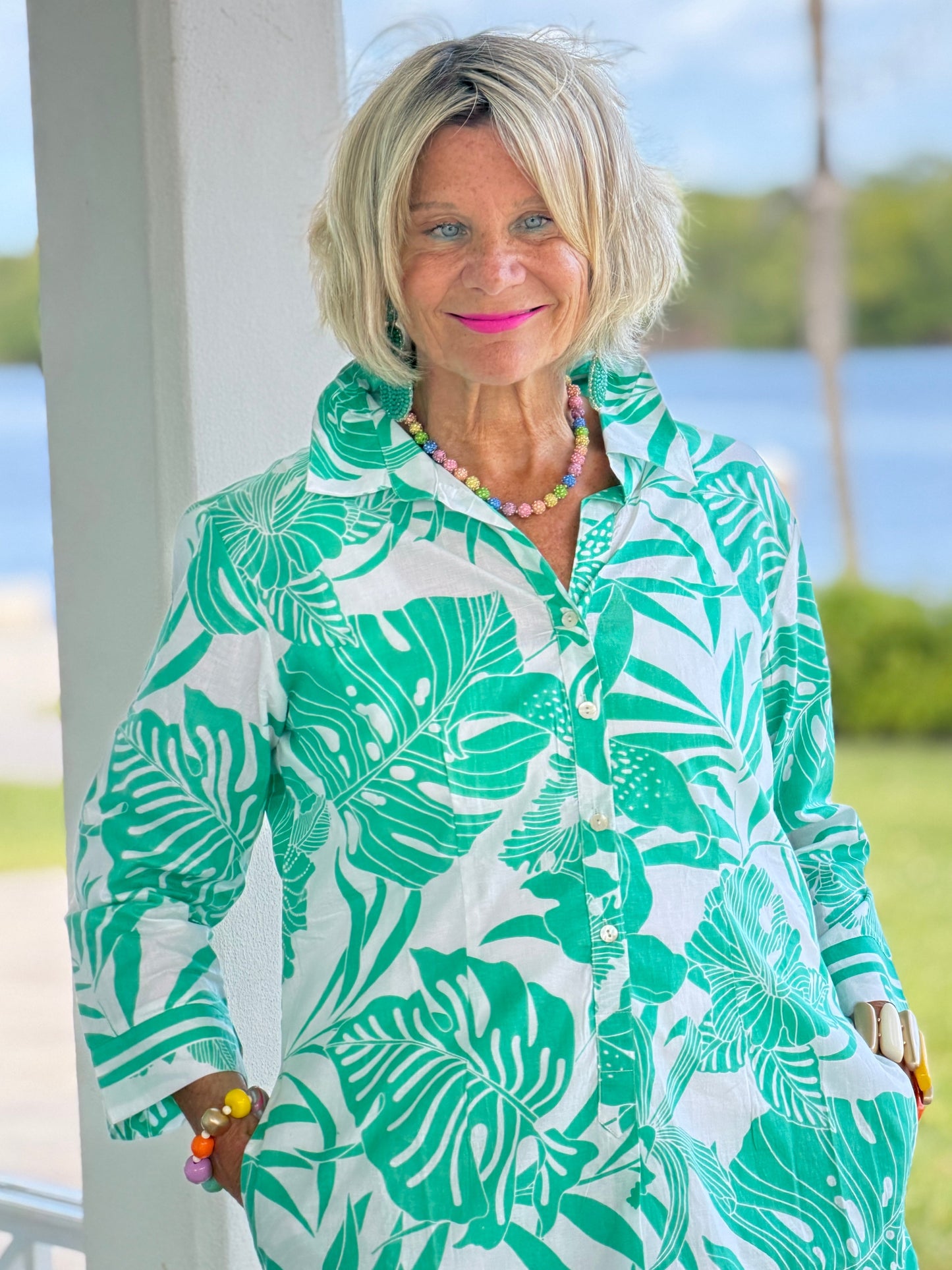 Malachite Green Corfu Shirt Dress