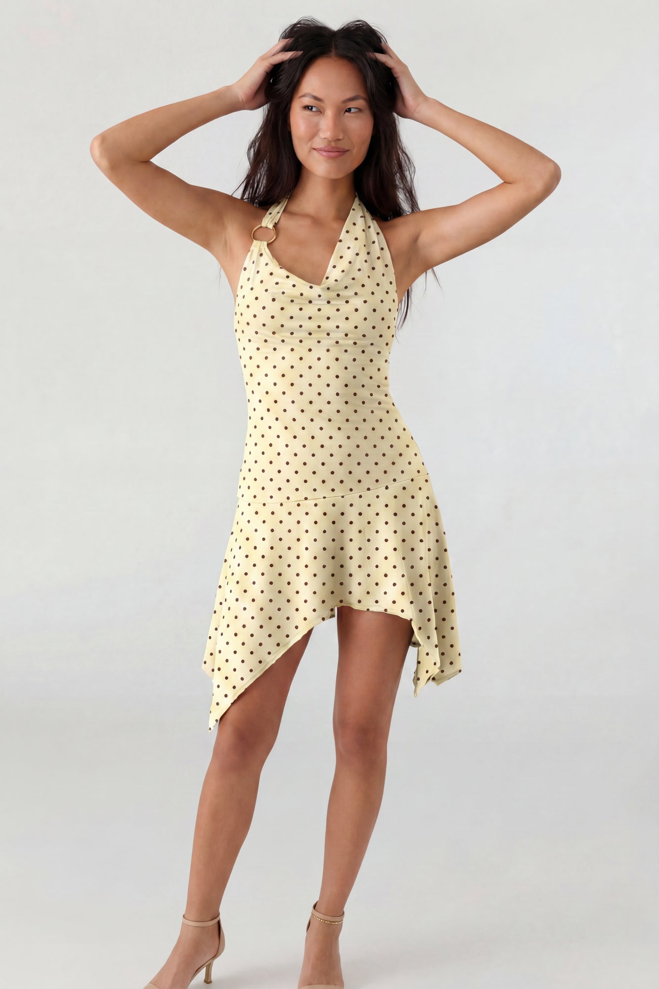 Asymmetrical Mini Halter Dress