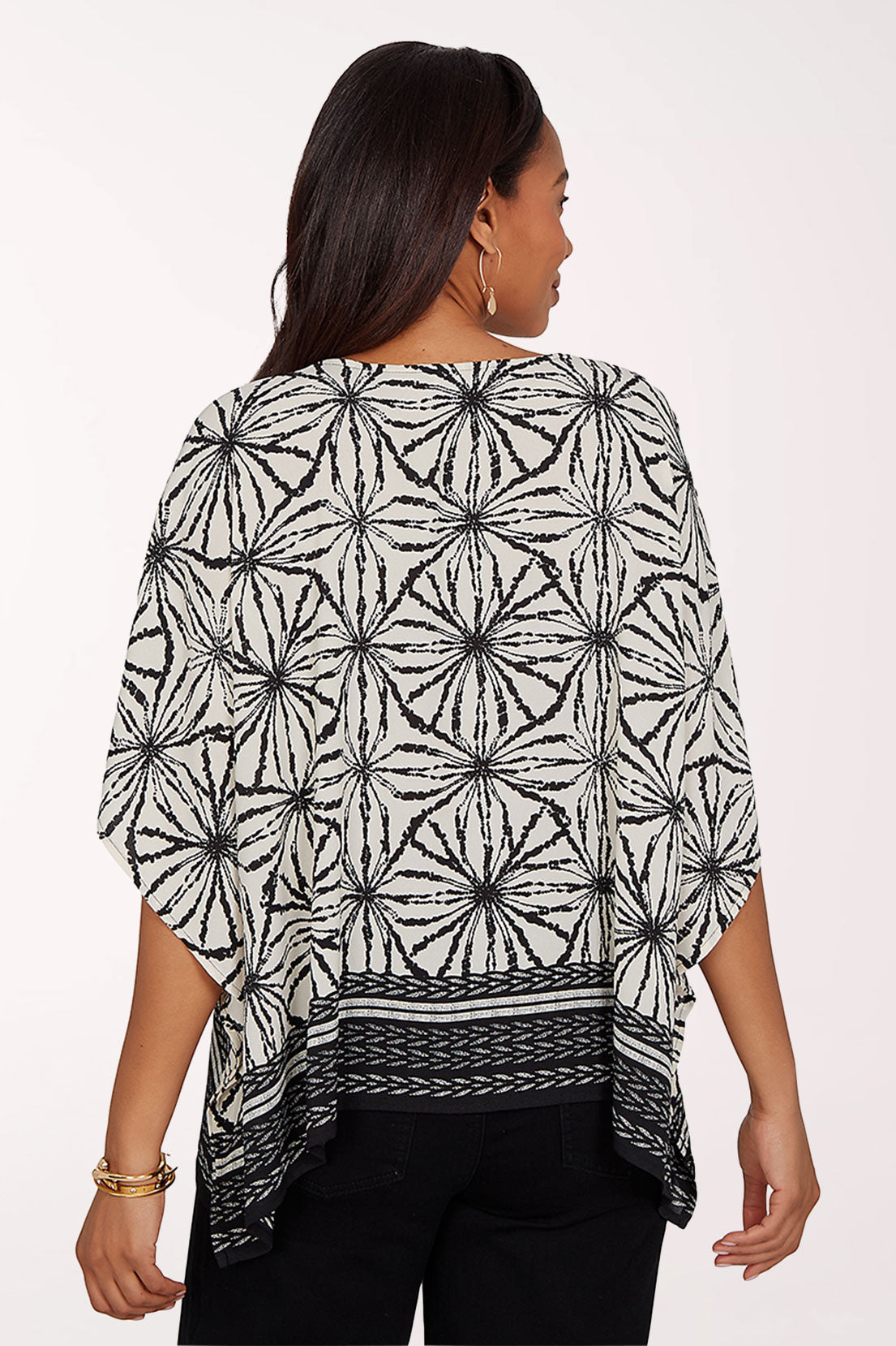 Tropical Noir Shibori Crepe Blouse