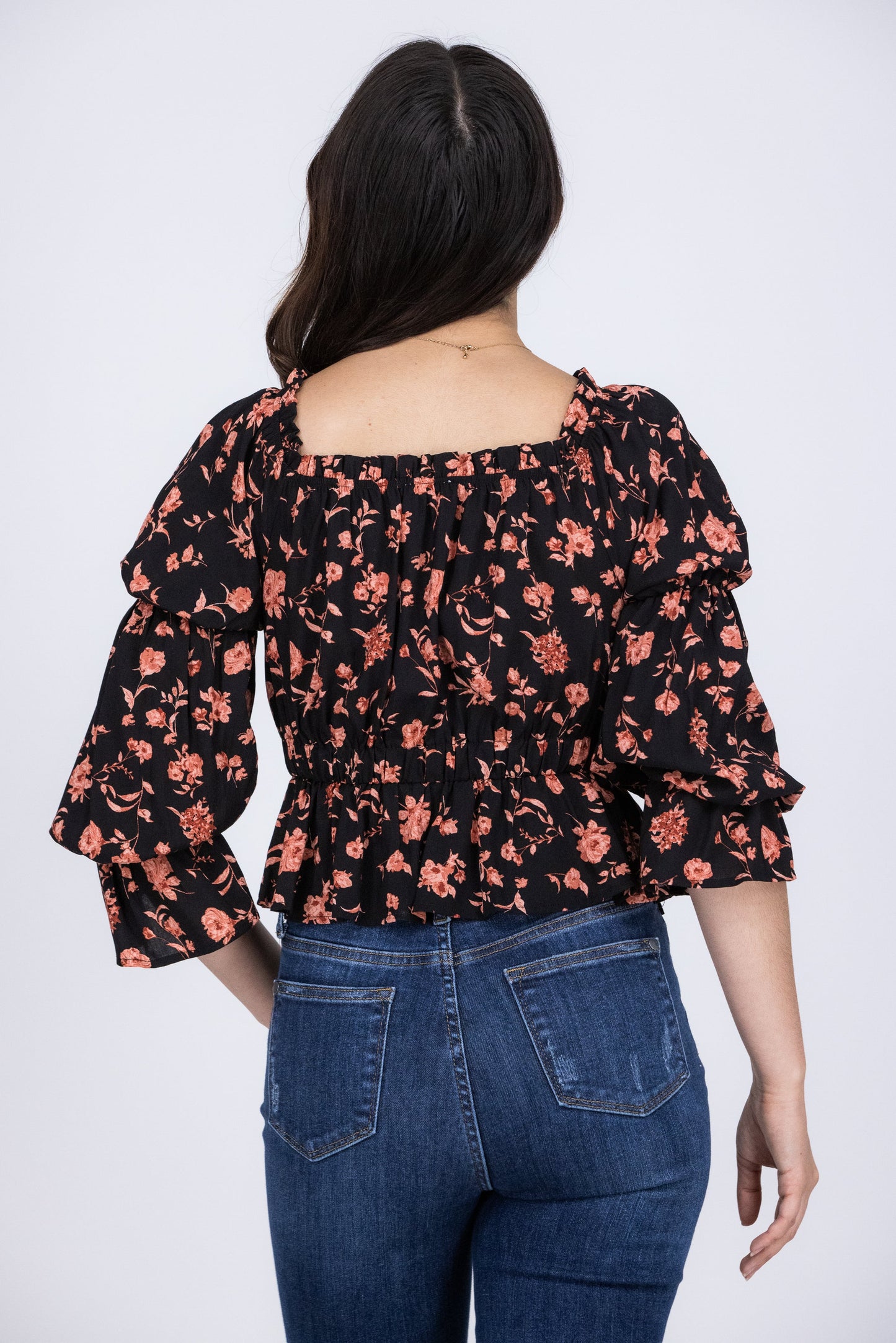 Instant Love Women's Flirty Long Sleeve Peplum Top