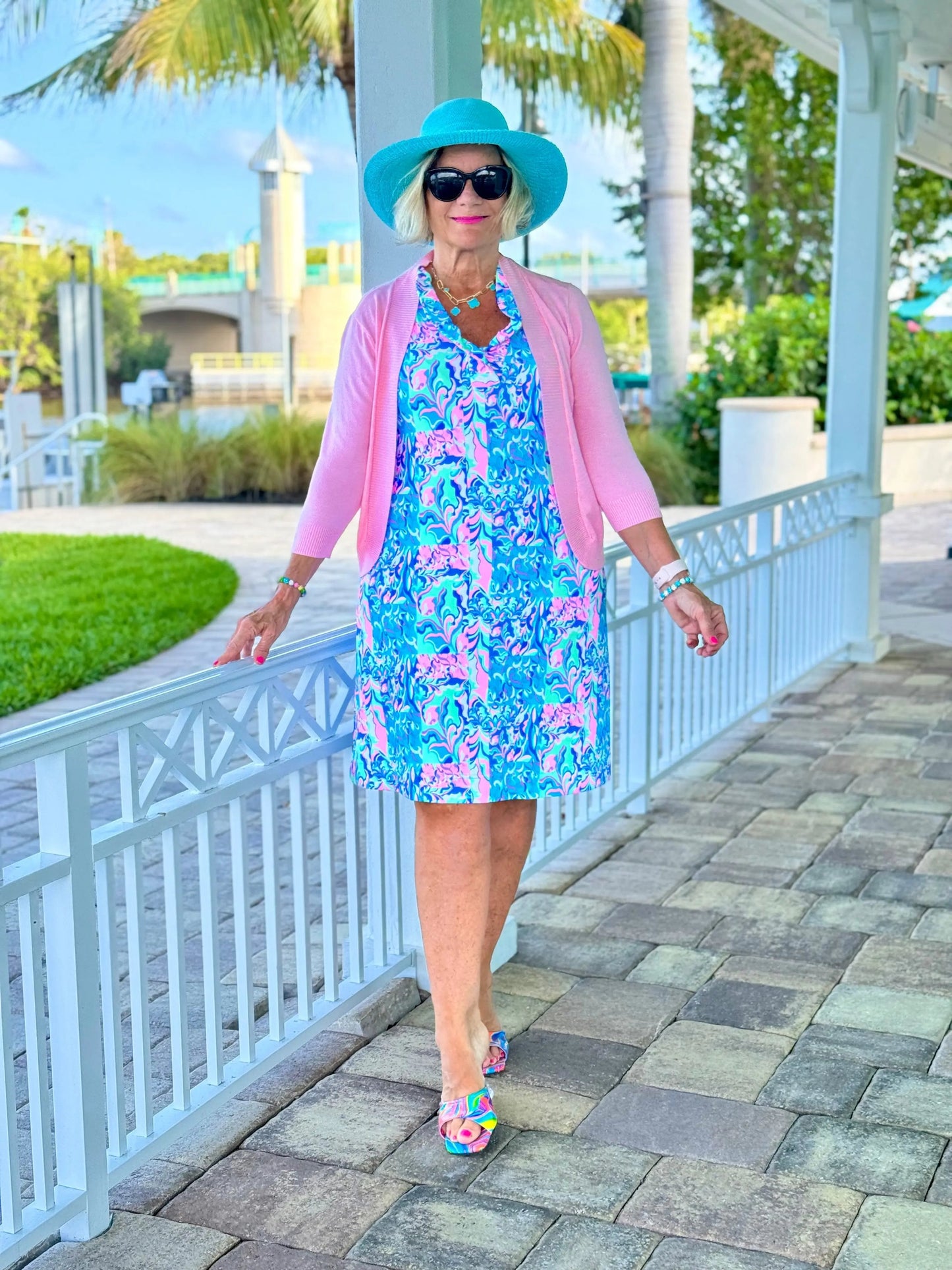 SPLASH OF PINK RUFFLE DRESS