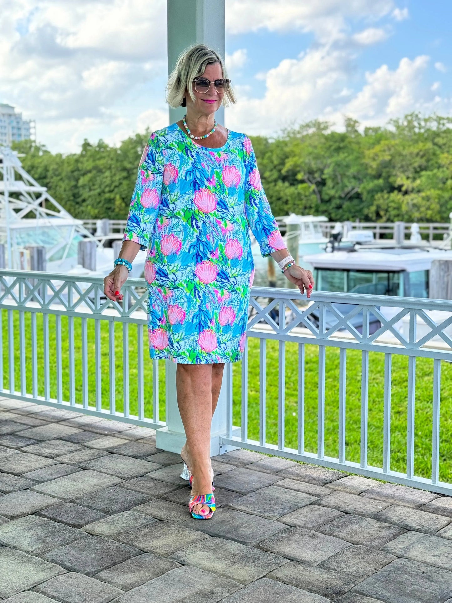 SEASHELL BEACH SLEEVE DRESS