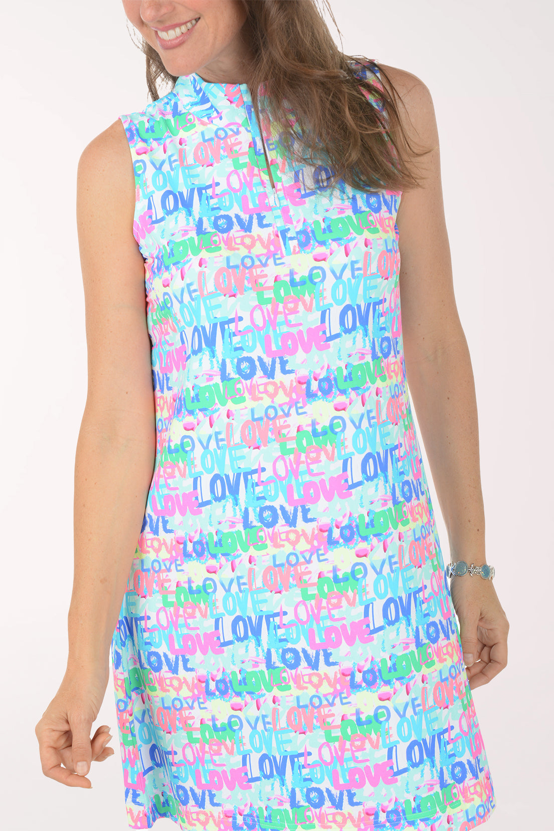 Words Of Love Cooling UPF50+ Zip Sleeveless Dress