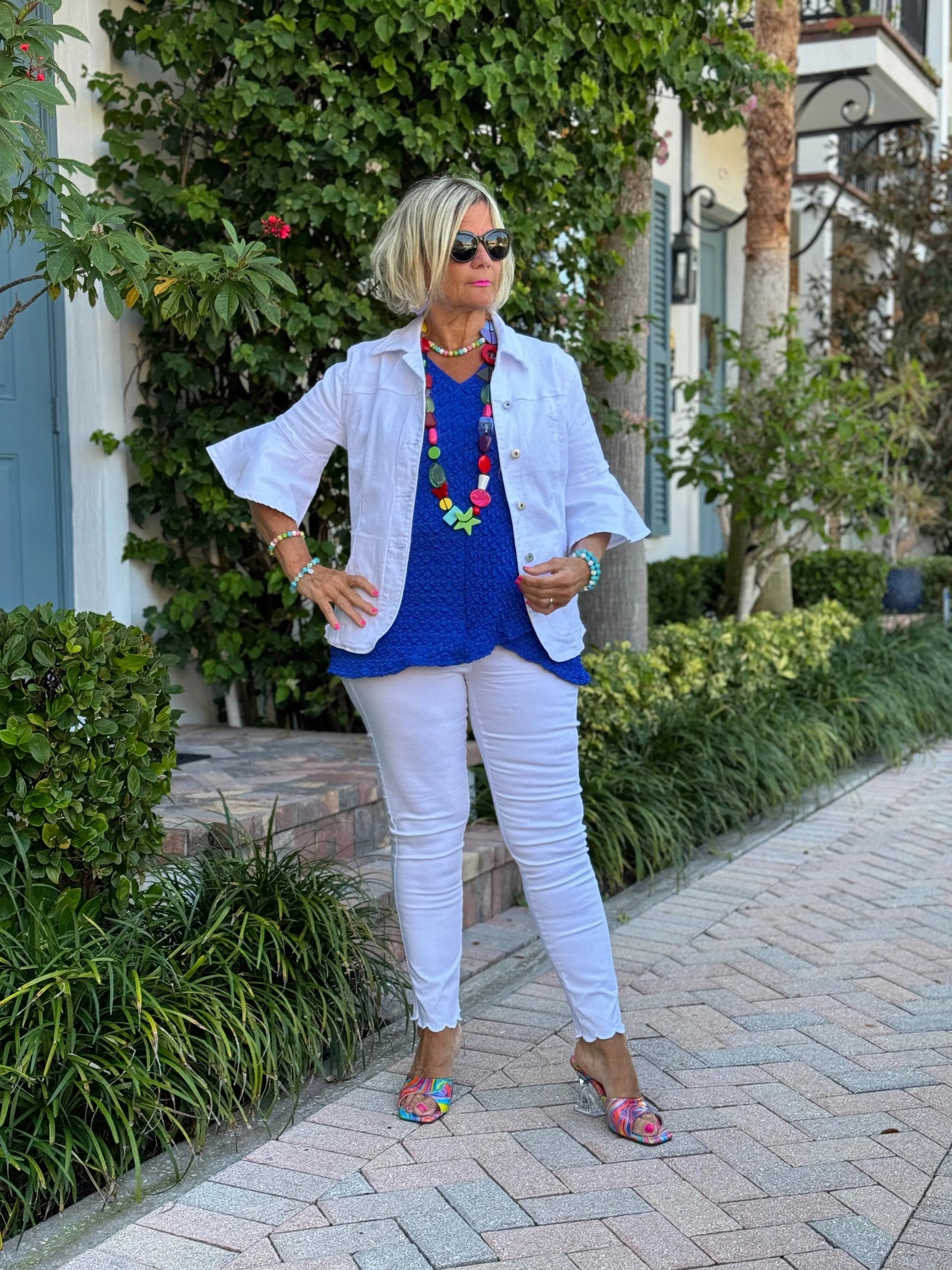 SOUTH BEACH DENIM WHITE JACKET - ILLUSION