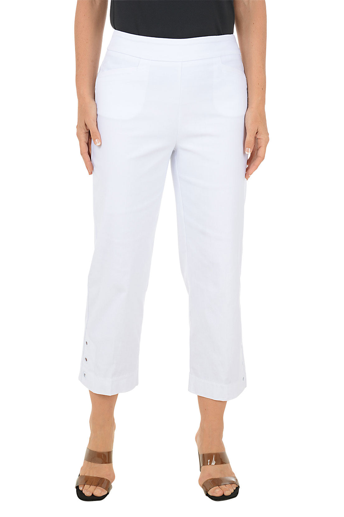 Triple Grommet Hem Capri Pant