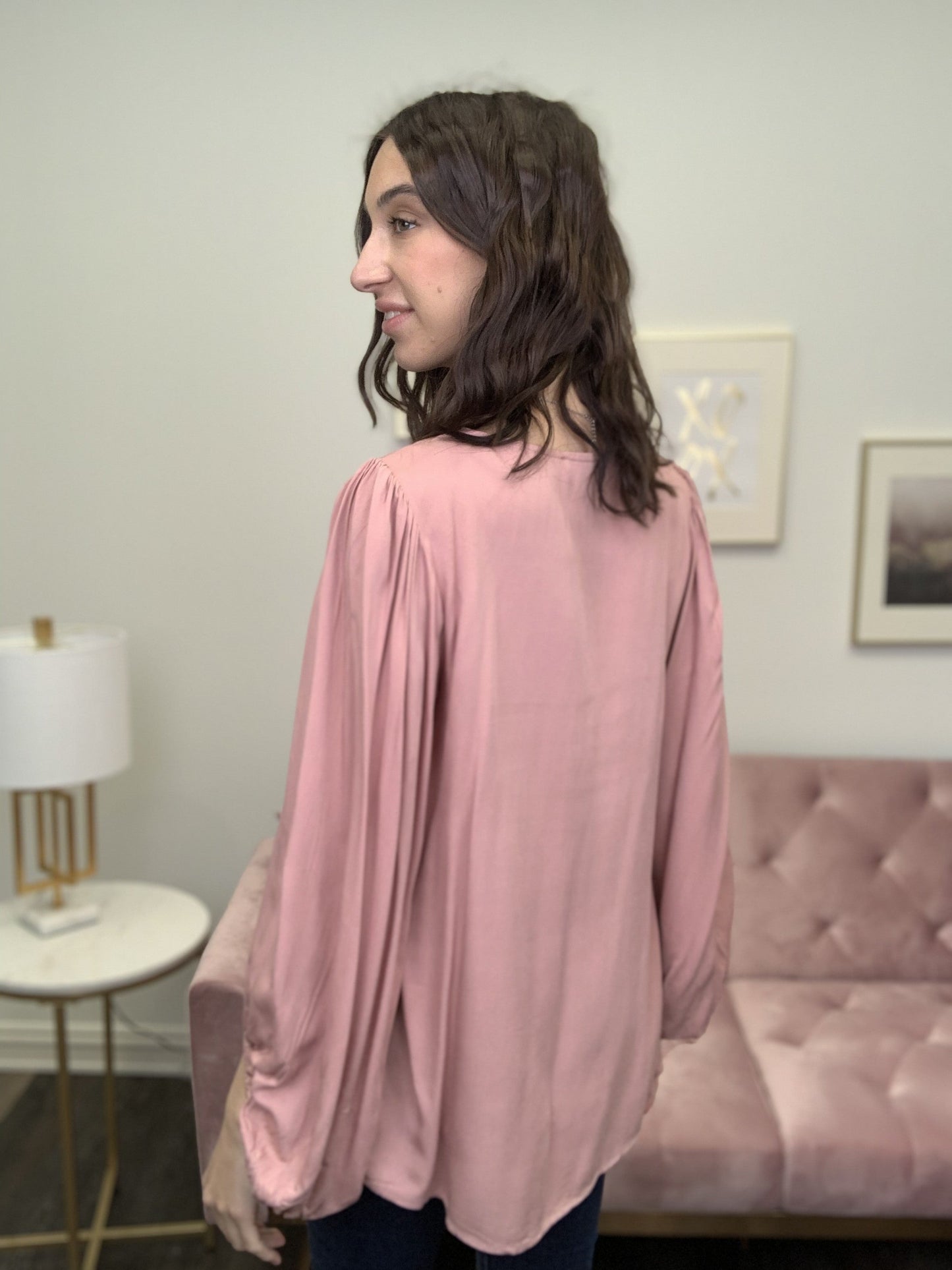 Happy By My Side Women's Puffy Long Sleeve Top
