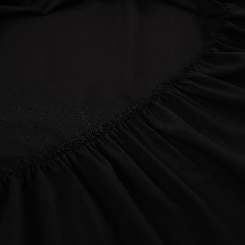 Corset Dress Slip Dress round Neck Sexy Backless Loose Satin Wrinkle Dress