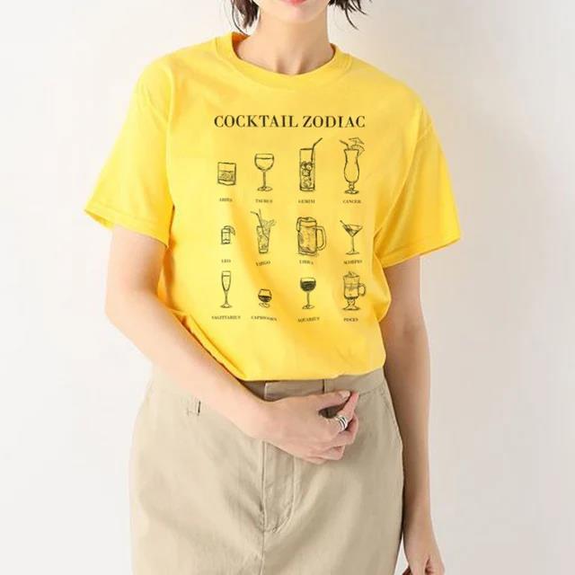 Cocktail Zodiac Women Funny T Shirts Hipster Alcohol
