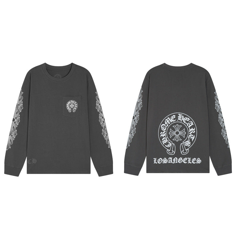 Chh Chrome Heart Long Sleeve Shirt Unisex Fashion Loose Long Sleeve Shirt