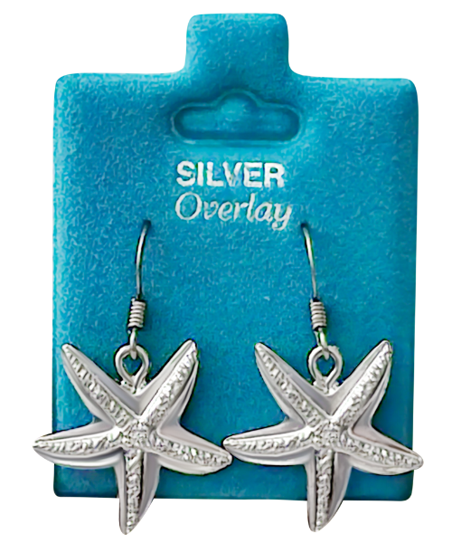 Made In USA Knobby Starfish Dangle Earrings Gold or Silver