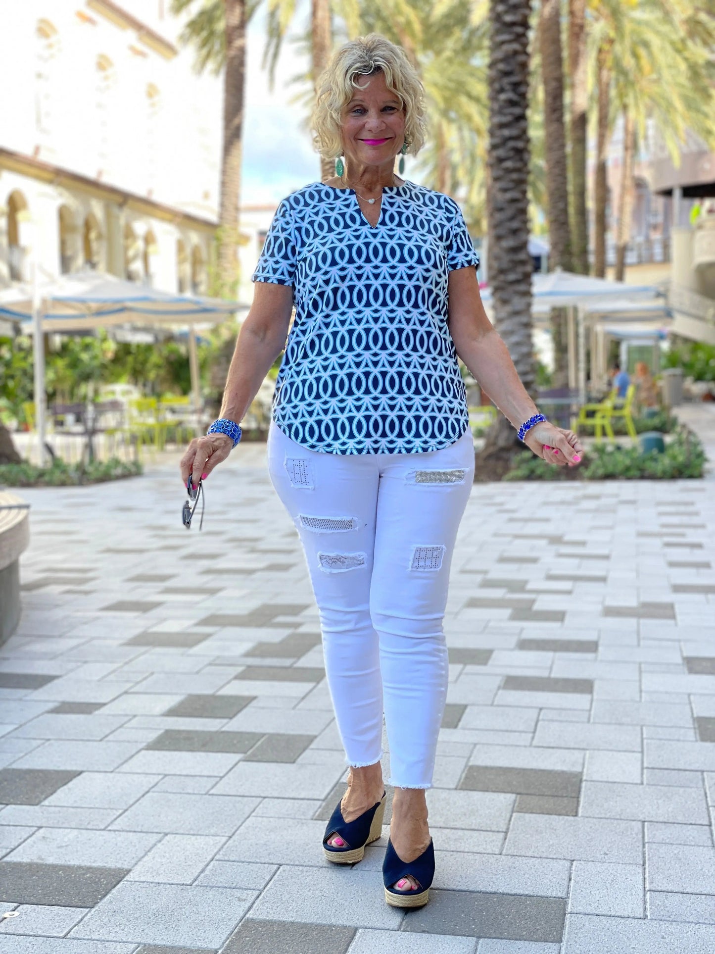 MELINA BLUE SHORT SLEEVE