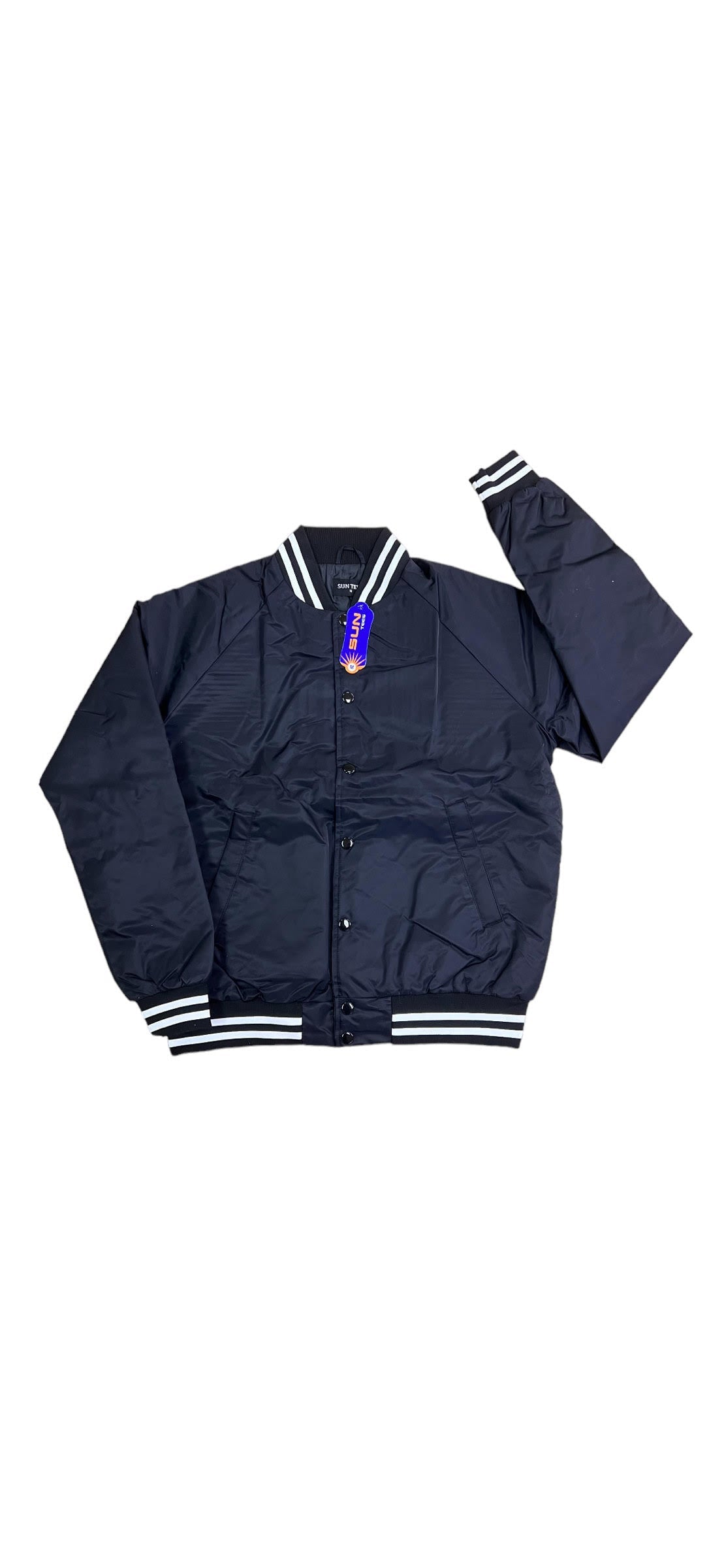Black silky varsity jacket