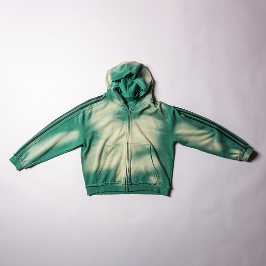 Green Fade Stripped Hoodie Size M
