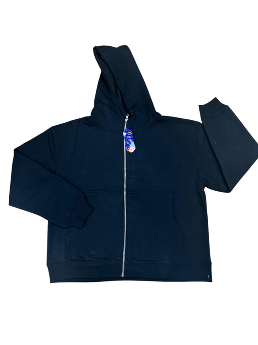 High Neck Zipper Hoody 450 GSM Black