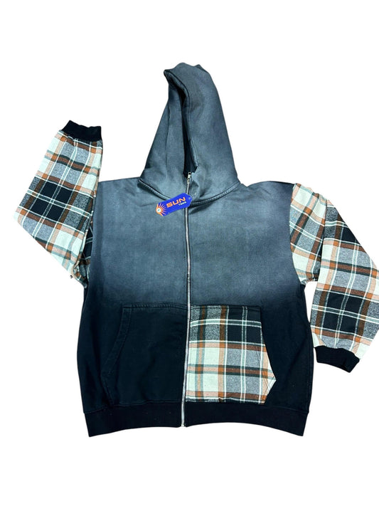 Black Sun Dry Flannel Hoodie Size L