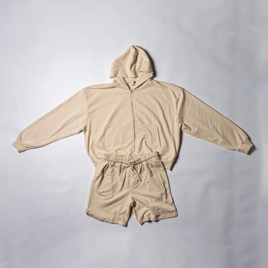 450 GSM French Terry Crop Zip + Short Set