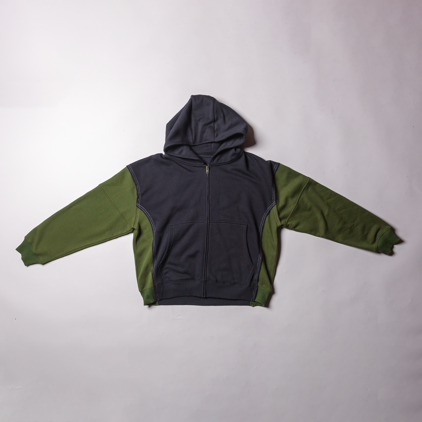 Green/Blue two tone Hoody Size M
