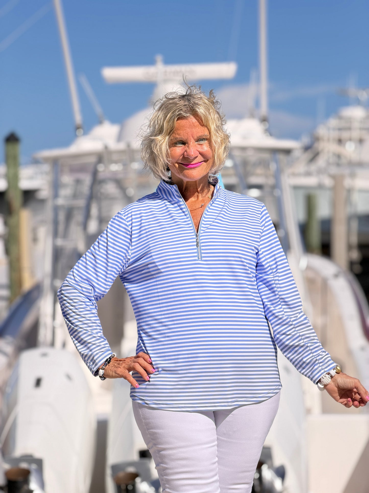 MARINA PERRI HALF ZIPPER TOP