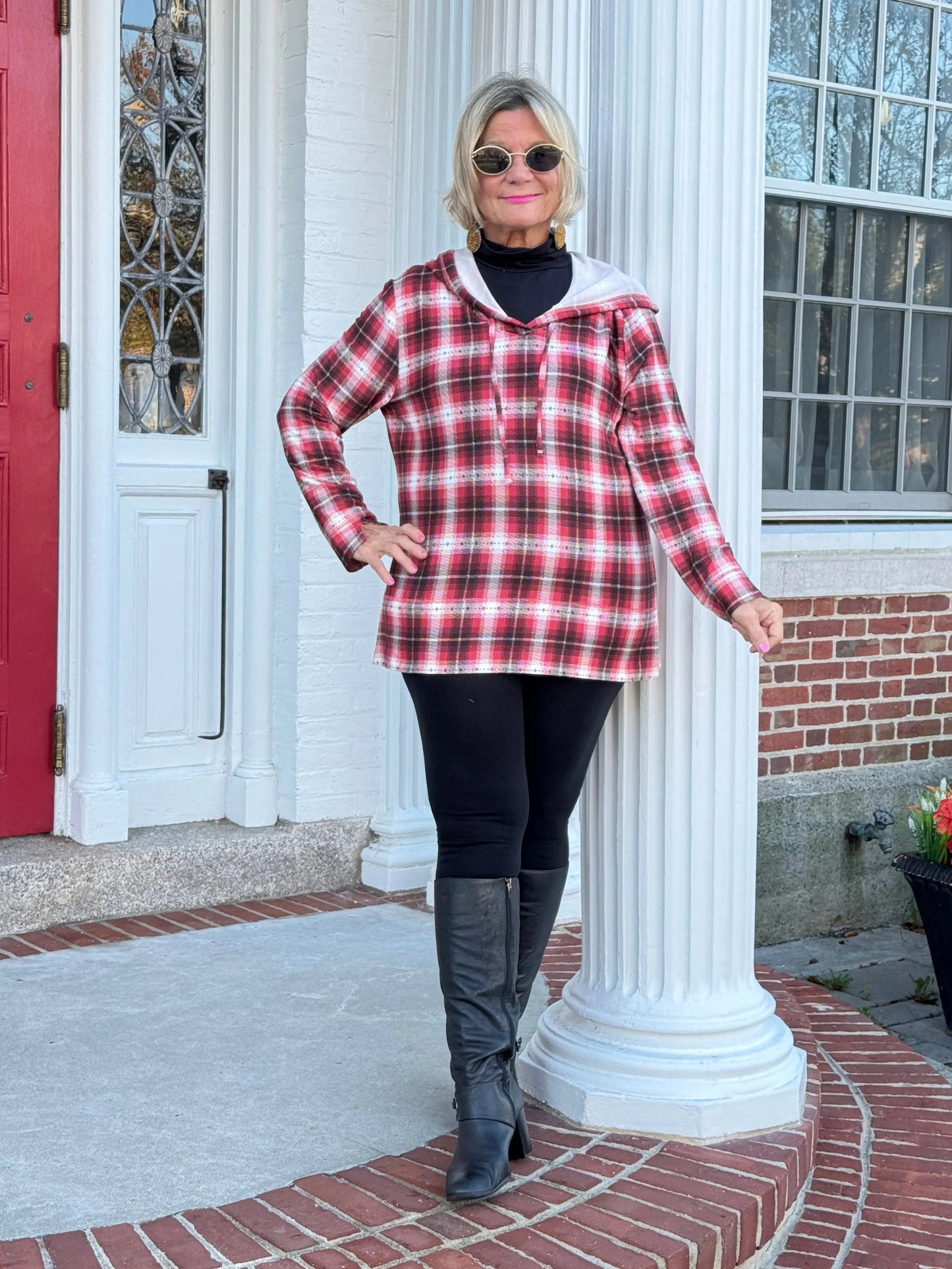 Rust Plaid Fall Day Hoodie