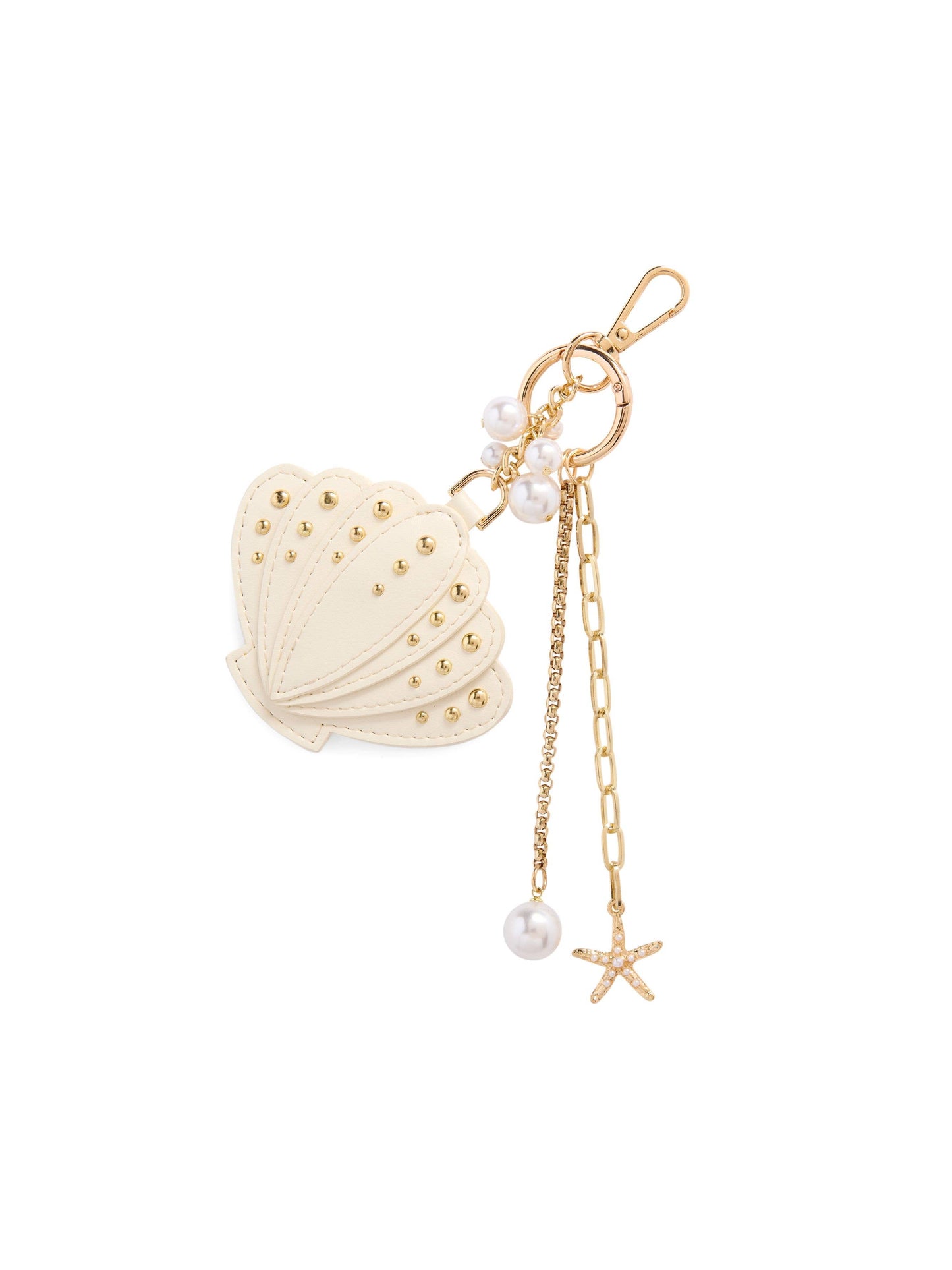 SEASHELL BAG CHARM/KEY RING,IVORY