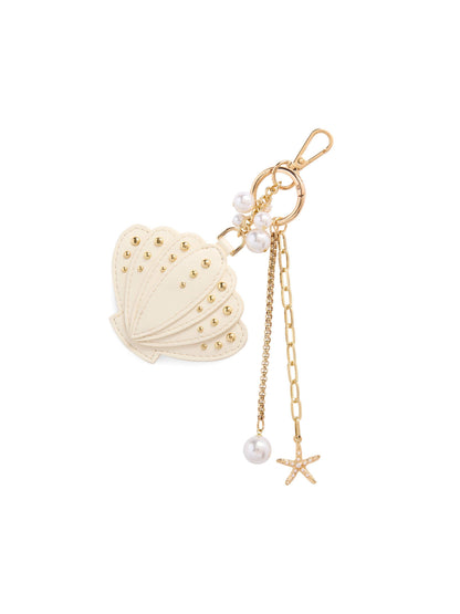 SEASHELL BAG CHARM/KEY RING,IVORY