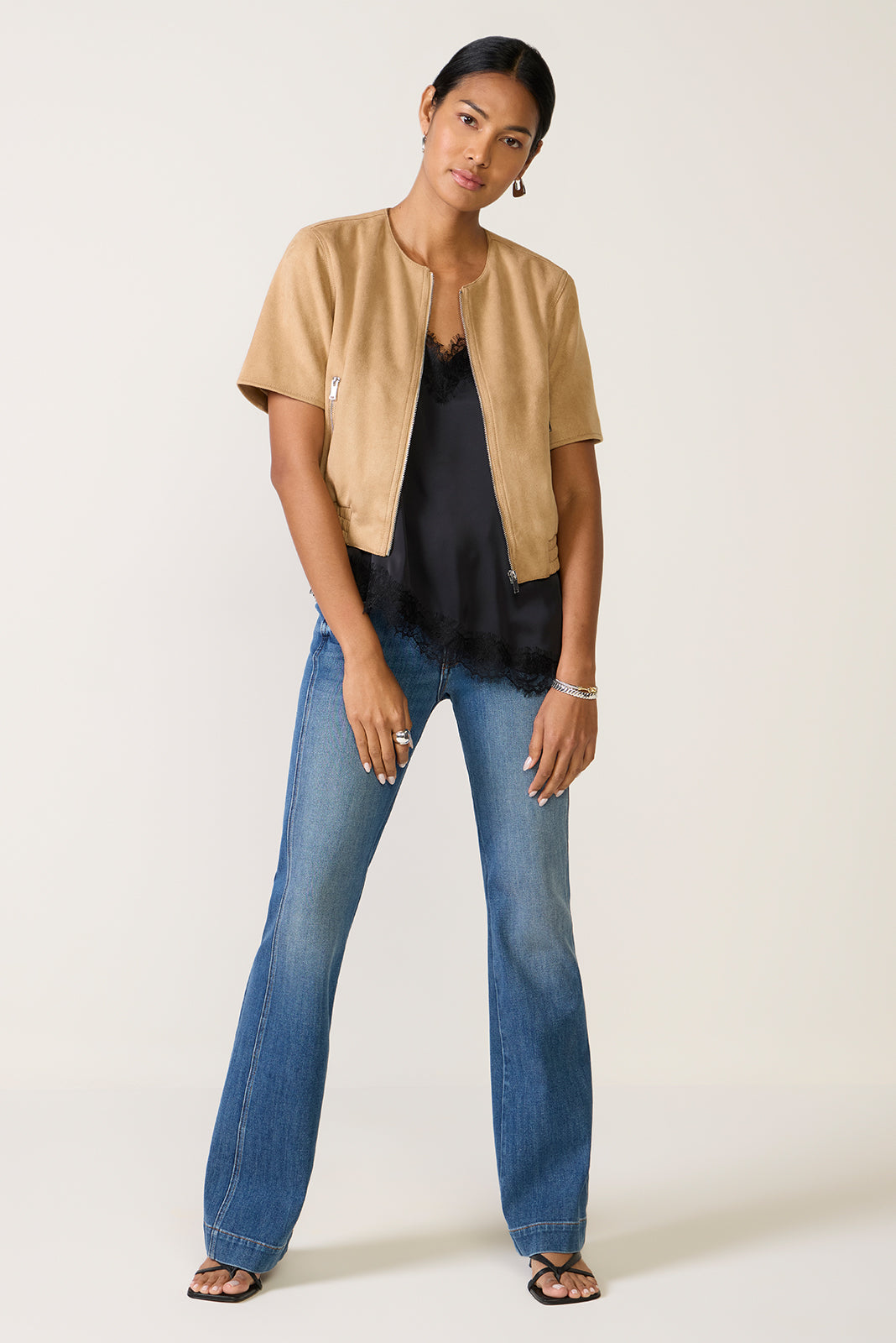 Billie Faux Suede Bomber