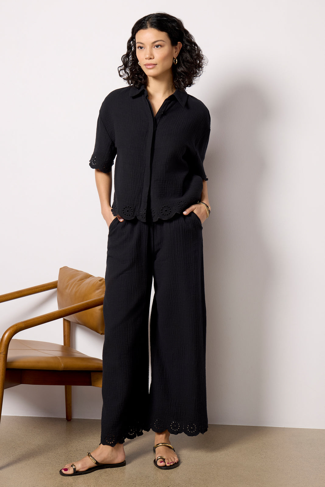 Eden Gauze Eyelet Top