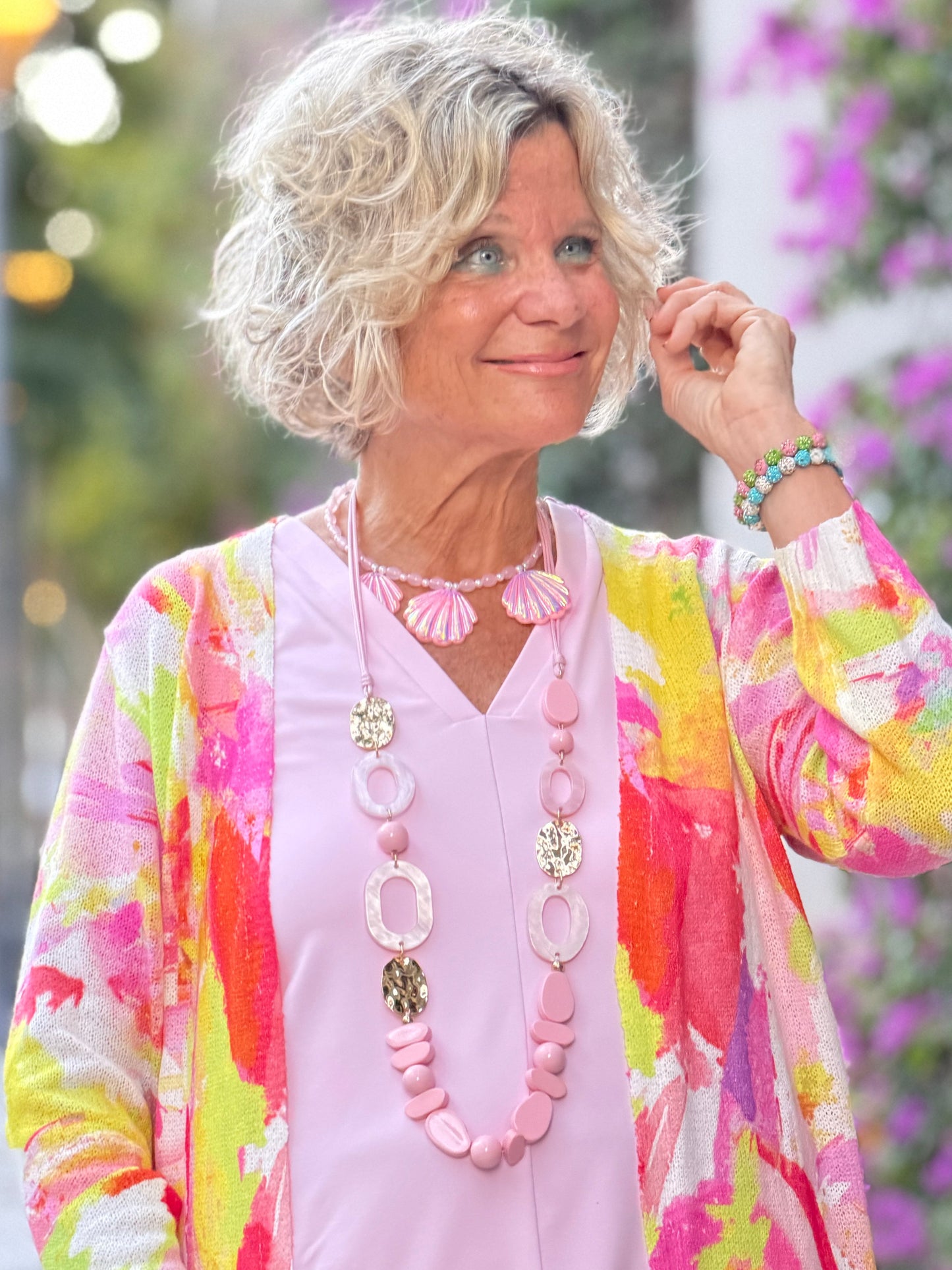 Pink Pearl Shell  Necklace