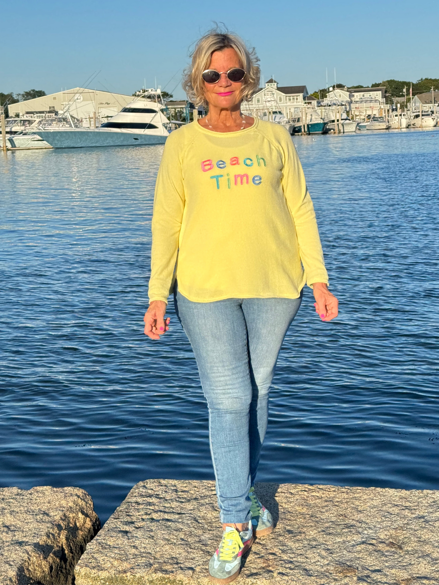 LULU-B YELLOW BEACH TIME SWEATER