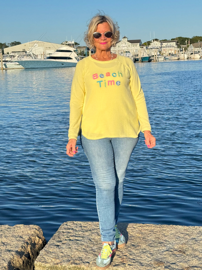 LULU-B YELLOW BEACH TIME SWEATER