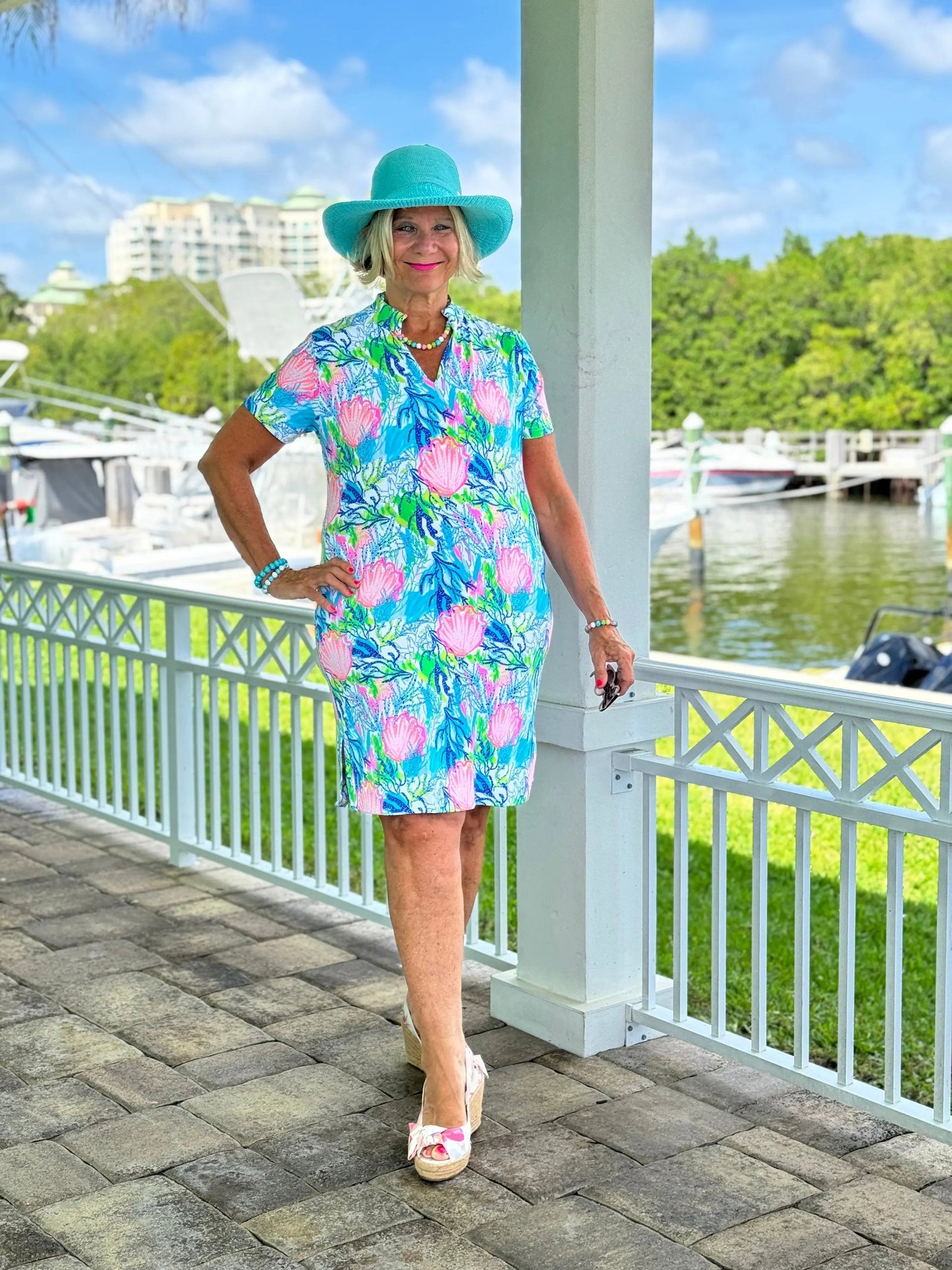 SEASHELL BEACH SHORT SLEEVE DRESS