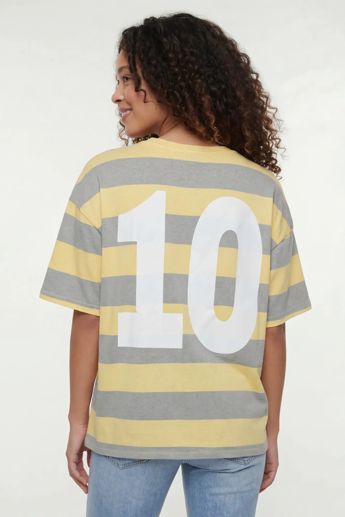 Luxe Heavy Cotton Striped Graphic T-Shirt