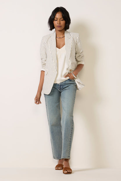 Evan Linen Stripe Blazer