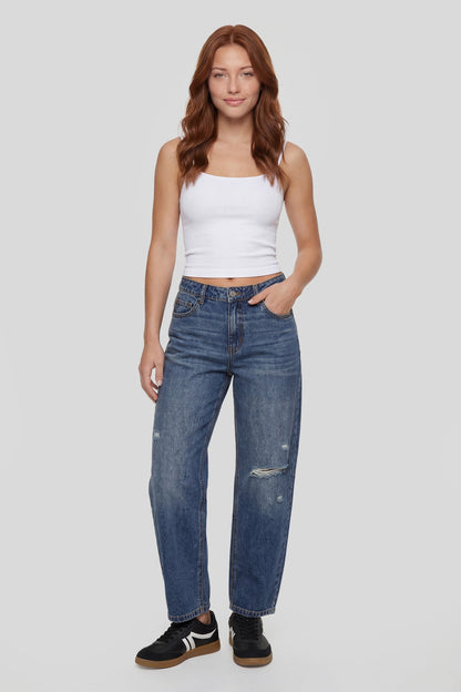 Low Rise Barrel Jean