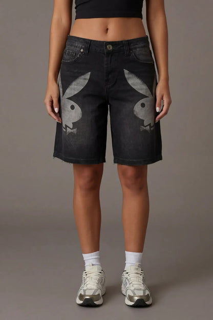 Playboy Print Low Rise Jort