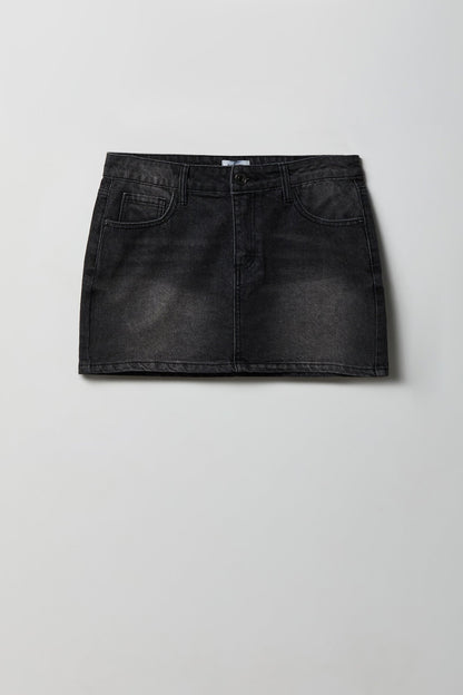 USA Patch Denim Mini Skirt