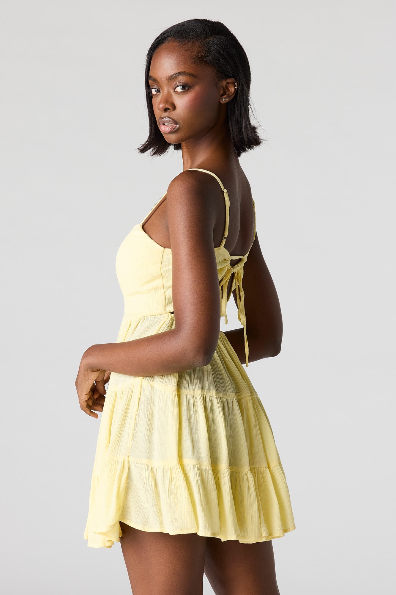 Braless Tiered Mini Dress