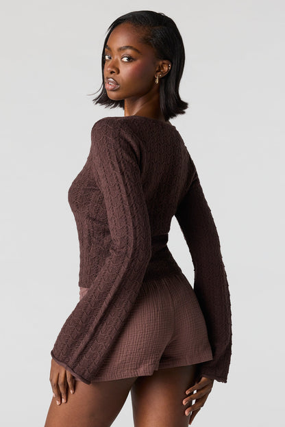 Textured Drawstring Short