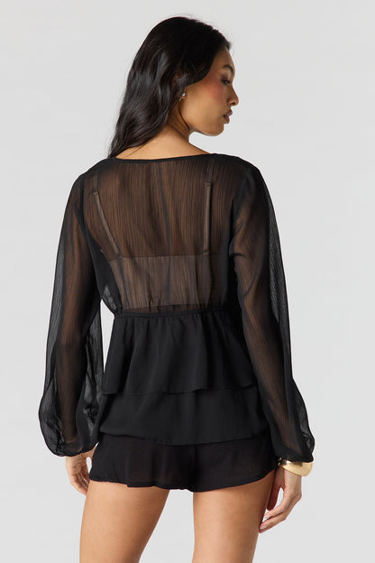 Textured Drawstring Short