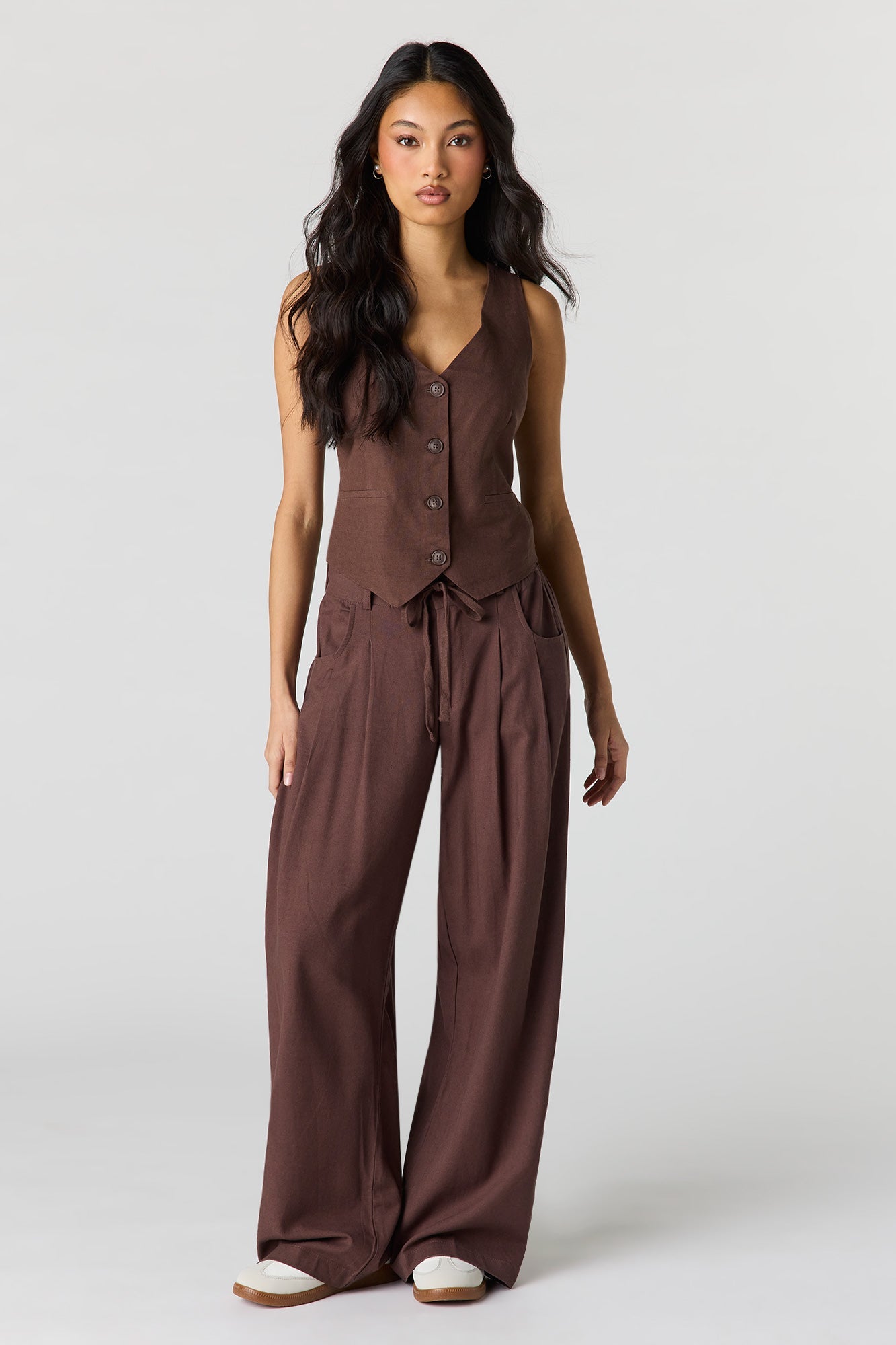 Linen-Blend Vest