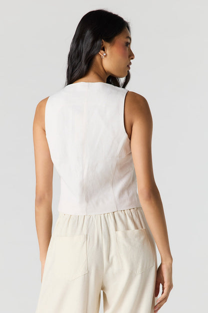 Linen-Blend Vest